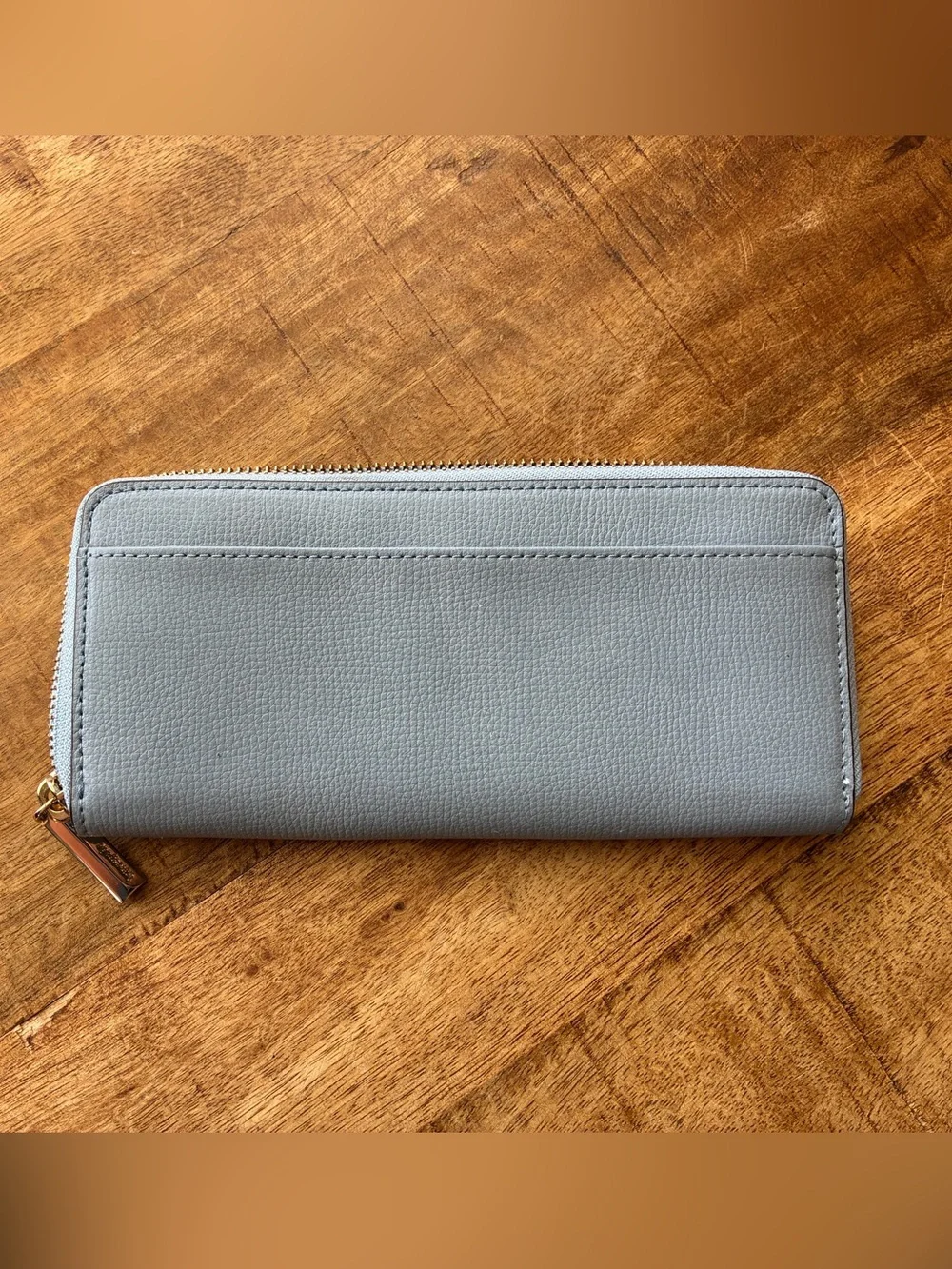 Kate Spade Wallet Light Blue Pebbled Leather Zip Around